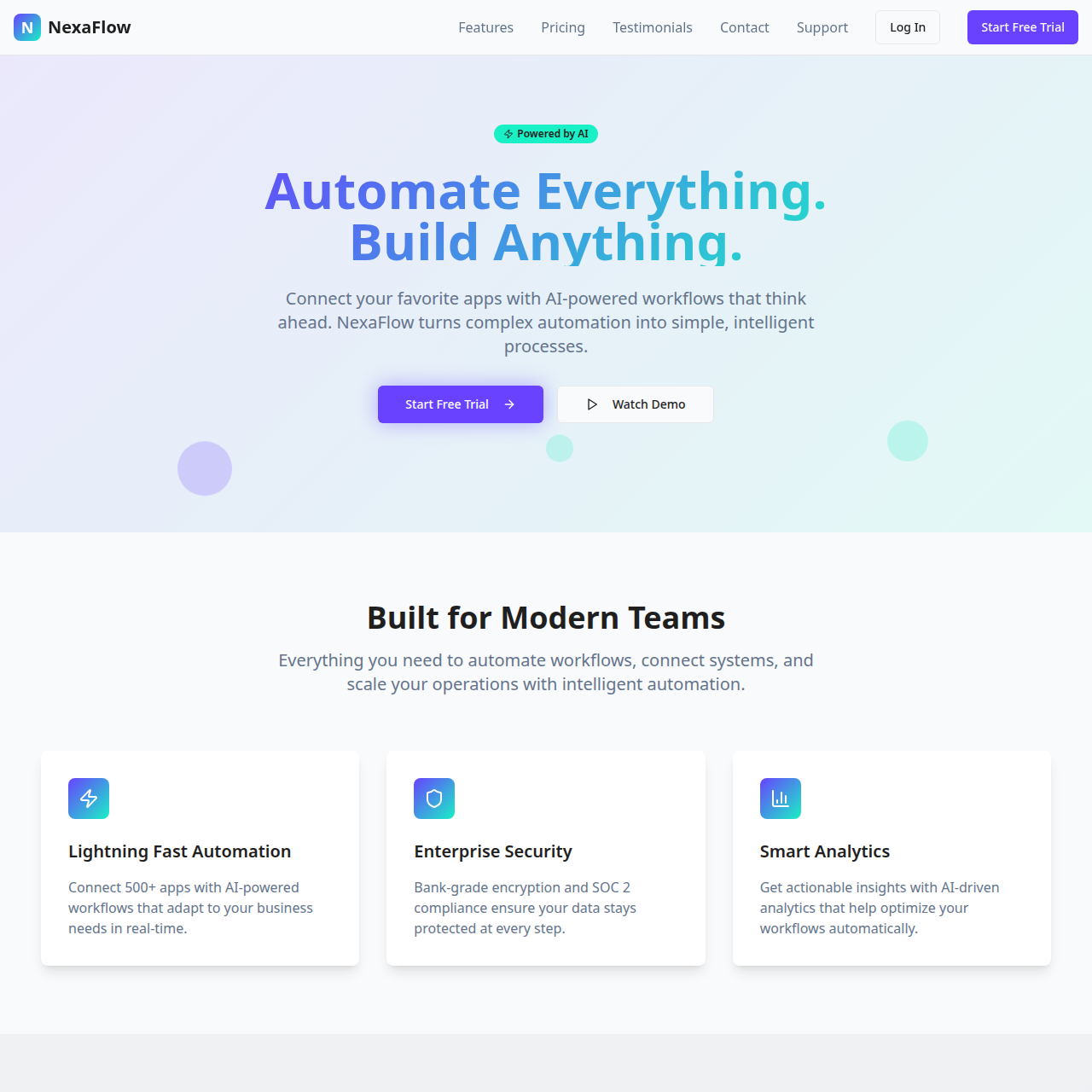 Nexa Automations – Personal screenshot